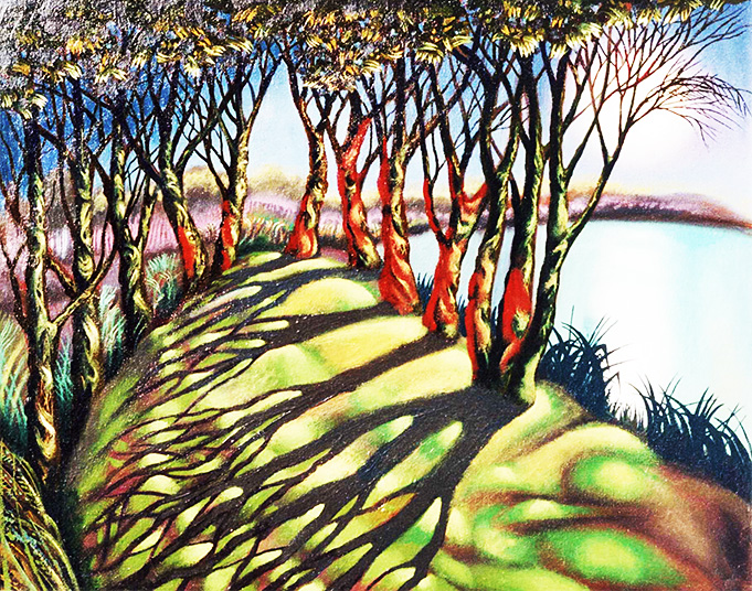 «Місячне озеро». 2002. Картон, олія